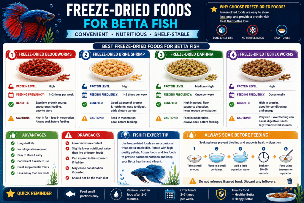 Betta Fish Food: What to Feed, How Much & Complete Feeding Guide (2026) 6 Freeze-dried foods for bettas